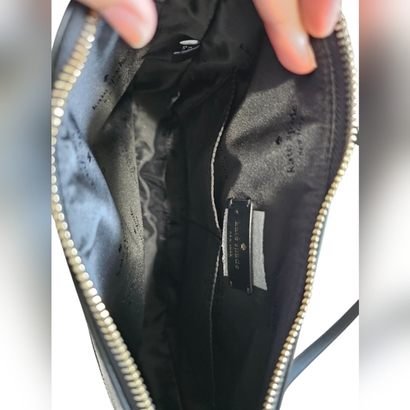 Kate Spade NY Black and White Spade Floral Crossbody Bag, Silver Hardware, New! - Picture 7 of 9